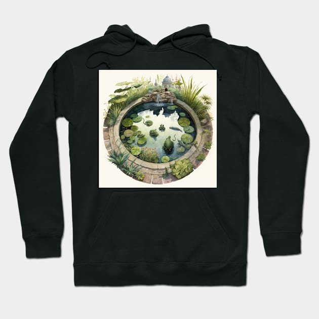 Frog Pond Watercolor Hoodie by Abili-Tees